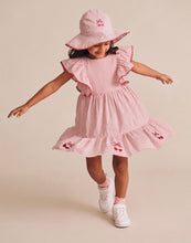 Load image into Gallery viewer, Hux Baby - Cherry Pie stripe Dress - Cherry/almond milk
