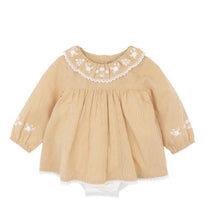 Load image into Gallery viewer, Bebe/Fox &amp; Finch - Winnie Embroidered Gingham Overlay Dress - Mustard Check
