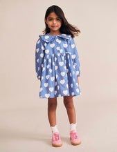 Load image into Gallery viewer, Hux Baby -  Frill Heart Collar Dress - Bijou Blue
