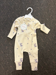 Tiny Twig - Organic Cotton Long Sleeve Zipsuit - Sapphire Bunnies or Sapphire Stripes