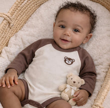 Load image into Gallery viewer, Aster &amp; Oak - Byron Bear Raglan Onesie
