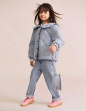 Load image into Gallery viewer, Hux Baby - Vintage Bow collar Denim Jacket - Blue Stripe
