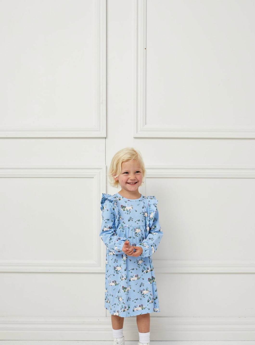 Milky - Swans frill dress - Bluebell