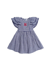 Load image into Gallery viewer, Hux Baby - Cherry Pie Frill Dress Check - Indigo/Almond Milk
