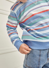 Load image into Gallery viewer, Milky - Horizon Fleece Sweat - Ice Blue Stripe
