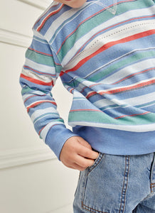 Milky - Horizon Fleece Sweat - Ice Blue Stripe