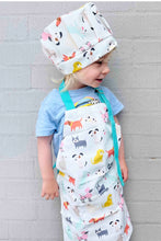 Load image into Gallery viewer, Munchi Cooking Apron/Hat- Flowers, Dogs or Trucks
