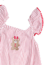 Load image into Gallery viewer, Hux Baby - Gingerbread Frill Playsuit - Cherry/Almond Milk
