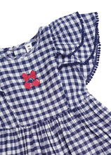 Load image into Gallery viewer, Hux Baby - Cherry Pie Frill Dress Check - Indigo/Almond Milk
