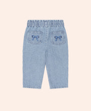 Load image into Gallery viewer, Hux Baby - Vintage Bow Paperbag Denim Pant - Blue Stripe
