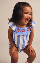 Load image into Gallery viewer, Hux Baby - Seaside Cherry Stripe Playsuit - seaside/almond milk
