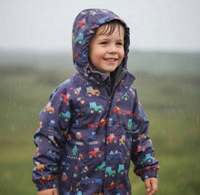 Load image into Gallery viewer, Korango Rainsuit - Farm Machine (Navy) Spring Rainbow, Australian Animal (grey)or Strawberries/Sprinkles
