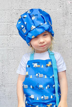 Load image into Gallery viewer, Munchi Cooking Apron/Hat- Flowers, Dogs or Trucks
