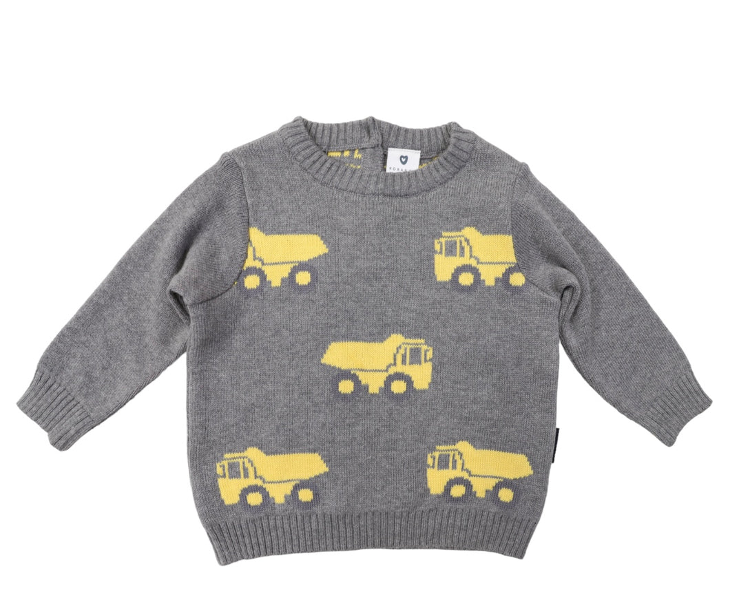 Korango - Tip Truck Knit Sweater - Charcoal