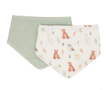 Load image into Gallery viewer, All4 Ella - Bandana Bibs - Reversible - BLAST OFF, BEEP BEEP, FOREST FRIENDS, DOG BREEDLIGHTNING, OUTERSPACE,LINED VEHICLE, SAGE DINO
