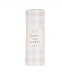 All4 Ella - Jersey Swaddle - Blue Gingham or Pink Ginghan