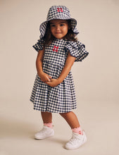 Load image into Gallery viewer, Hux Baby - Cherry Pie Frill Dress Check - Indigo/Almond Milk

