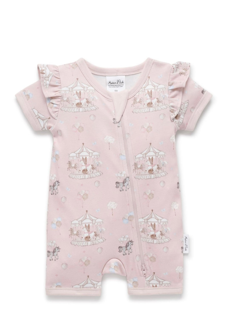 Aster & Oak - Carousel Ponies Zip Romper