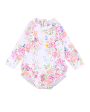 Load image into Gallery viewer, Bebe/Fox Finch Bianca Swimhat or Long Sleeve Sunsuit with nappy pant
