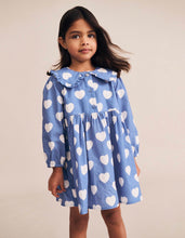 Load image into Gallery viewer, Hux Baby -  Frill Heart Collar Dress - Bijou Blue
