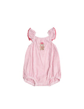 Load image into Gallery viewer, Hux Baby - Gingerbread Frill Playsuit - Cherry/Almond Milk
