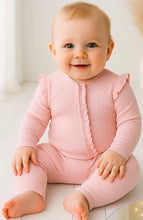 Load image into Gallery viewer, Confetti Kidz - Candy Pink Pointelle Zipsuit
