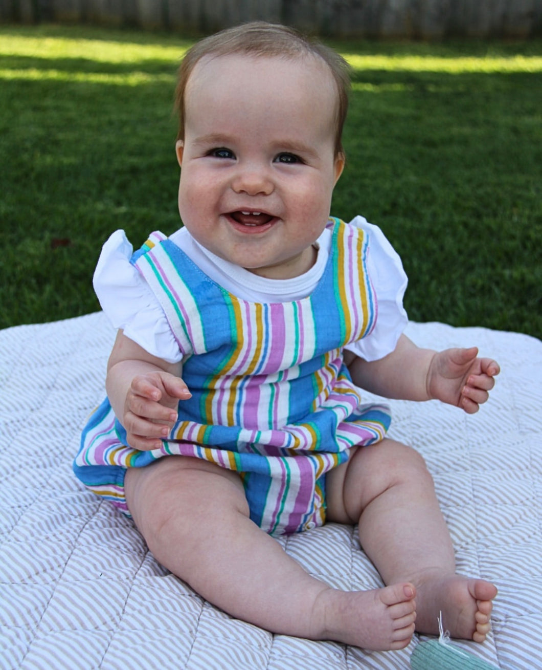 Milky - Crinkle Stripe Playsuit -Stripe