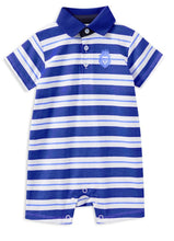 Load image into Gallery viewer, Milky - Blue Stripe Rugby Romper
