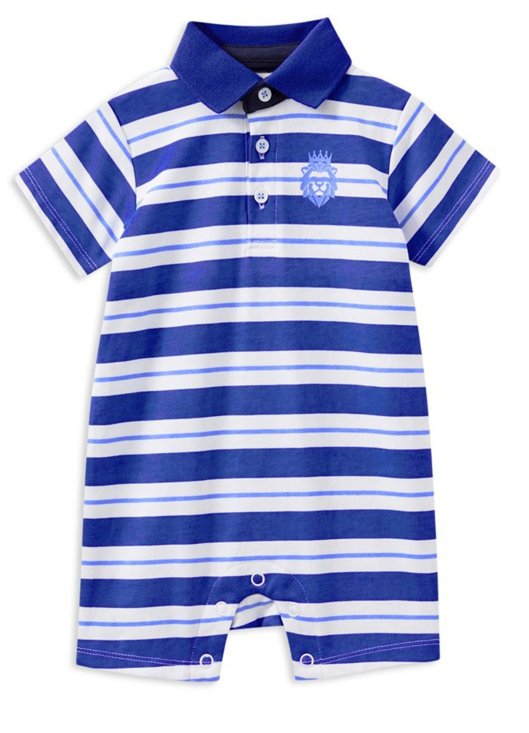 Milky - Blue Stripe Rugby Romper