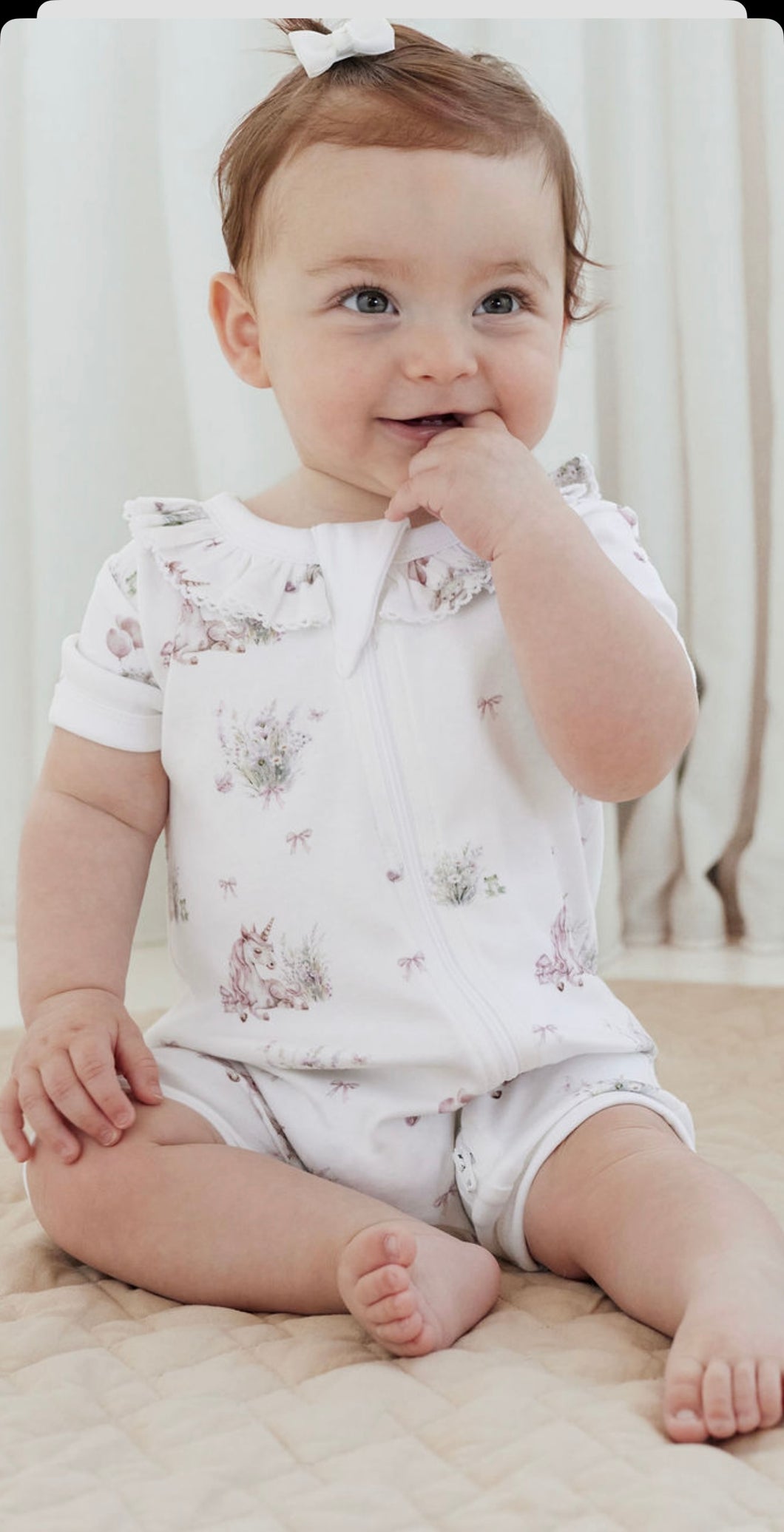 Aster & Oak - Fairytale Zip Romper - White