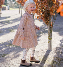 Load image into Gallery viewer, Milky - Check Tiered Dress - Off White/Cinnamon
