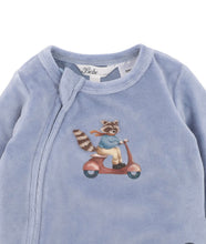 Load image into Gallery viewer, Bebe/Fox &amp; Finch - Alvin Velour Zip Romper - Dusky Blue
