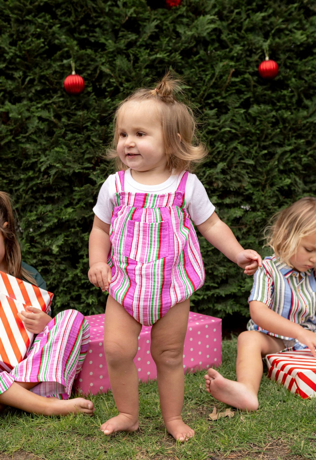 Milky Crinkle Stripe Playsuit