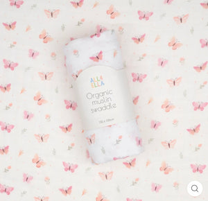 All4 Ella - Muslin Swaddle - Sweet Butterfly