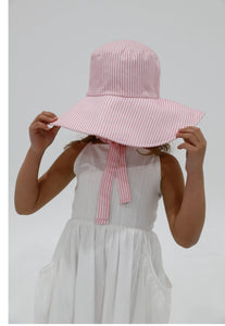 Vika - Sun hat pink/white stripe
