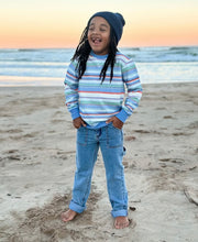 Load image into Gallery viewer, Milky - Horizon Fleece Sweat - Ice Blue Stripe
