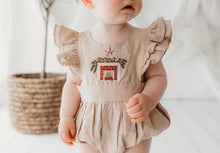 Load image into Gallery viewer, Child of Mine - Embroidered Linen - Oak Romper
