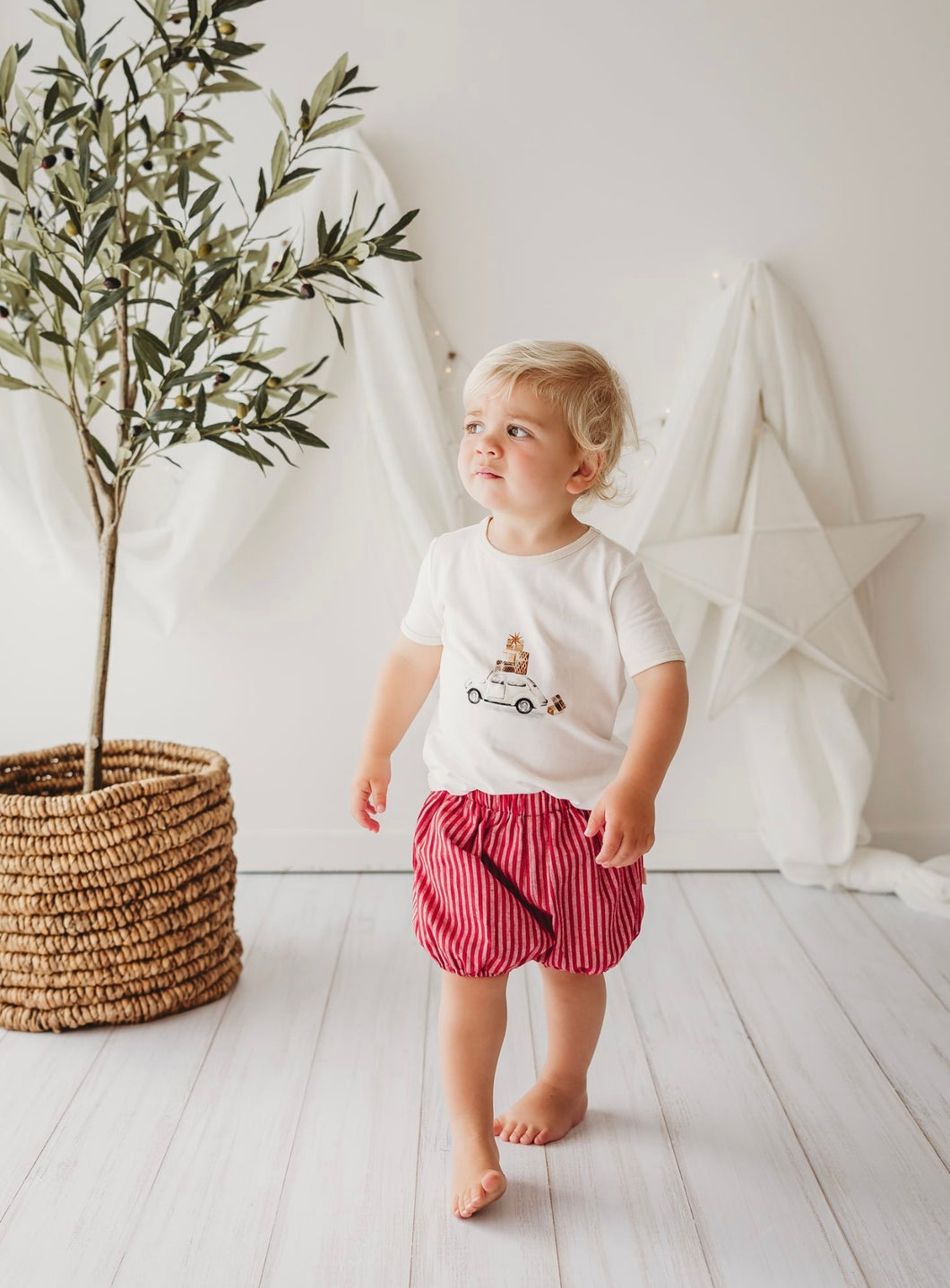 Child of Mine - Linen Bloomers - Red stripe