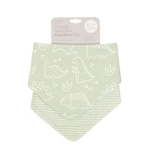 Load image into Gallery viewer, All4 Ella - Bandana Bibs - Reversible - PLANES,LIGHTNING, OUTERSPACE,LINED VEHICLE,WHALE POD,SAGE DINO OR DOG BREED
