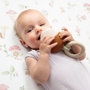 Living Textiles - Acorn Teething Ring Rattle