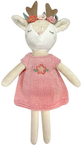 Albetta - Woodland Deer with Hand Knit Dress Velvet Toy