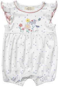 Albetta- Floral Bloom Embroidery Romper