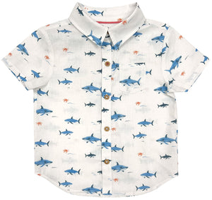Albetta- Ocean Print Linen Shirt