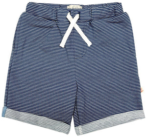 Albetta- Blue Stripe French Terry Shorts