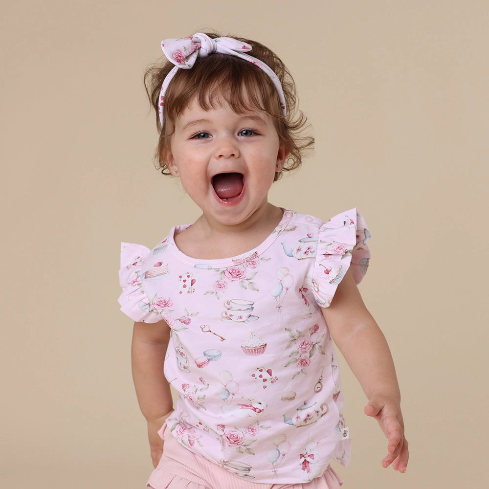 Snuggle Hunny - Alice's Tea Party Organic T-Shirt with Frill
