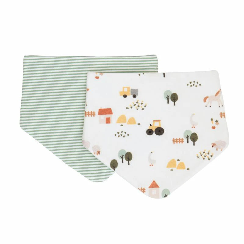 All4 Ella - Bandana Bib - Reversible - Vintage Blue, Country farm or Blue Truks