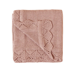 All4 Ella - Knitted Blanket - Navy or Dusky Pink