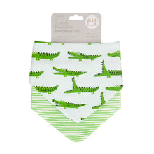 Load image into Gallery viewer, All4 Ella - Bandana Bibs - Reversible - PLANES,LIGHTNING, OUTERSPACE,LINED VEHICLE,WHALE POD,SAGE DINO OR DOG BREED
