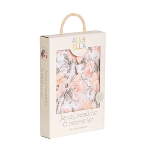 All4 Ella - Jersey wrap & Beanie Set - Soft Floral, Rainbow or Outer Space
