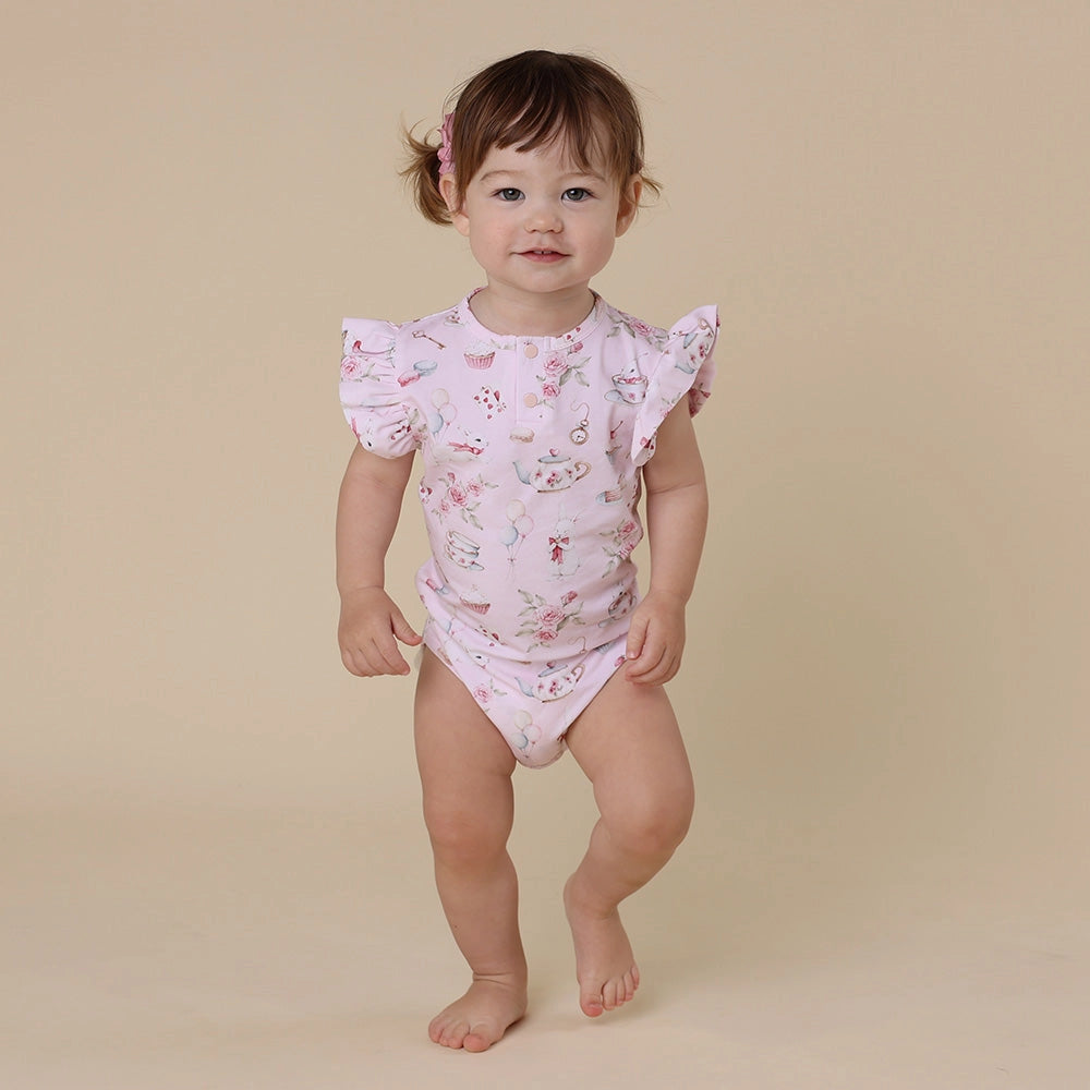 Snuggle Hunny - Alice's Tea Party Short Sleeve Bodysuit